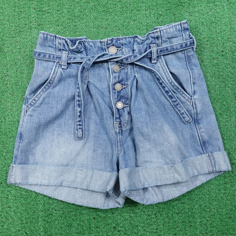 HOLLISTER CALIFORNIA BUTTON FLY DENIM JEAN SHORTS WOMENS‎ SZ 00 23